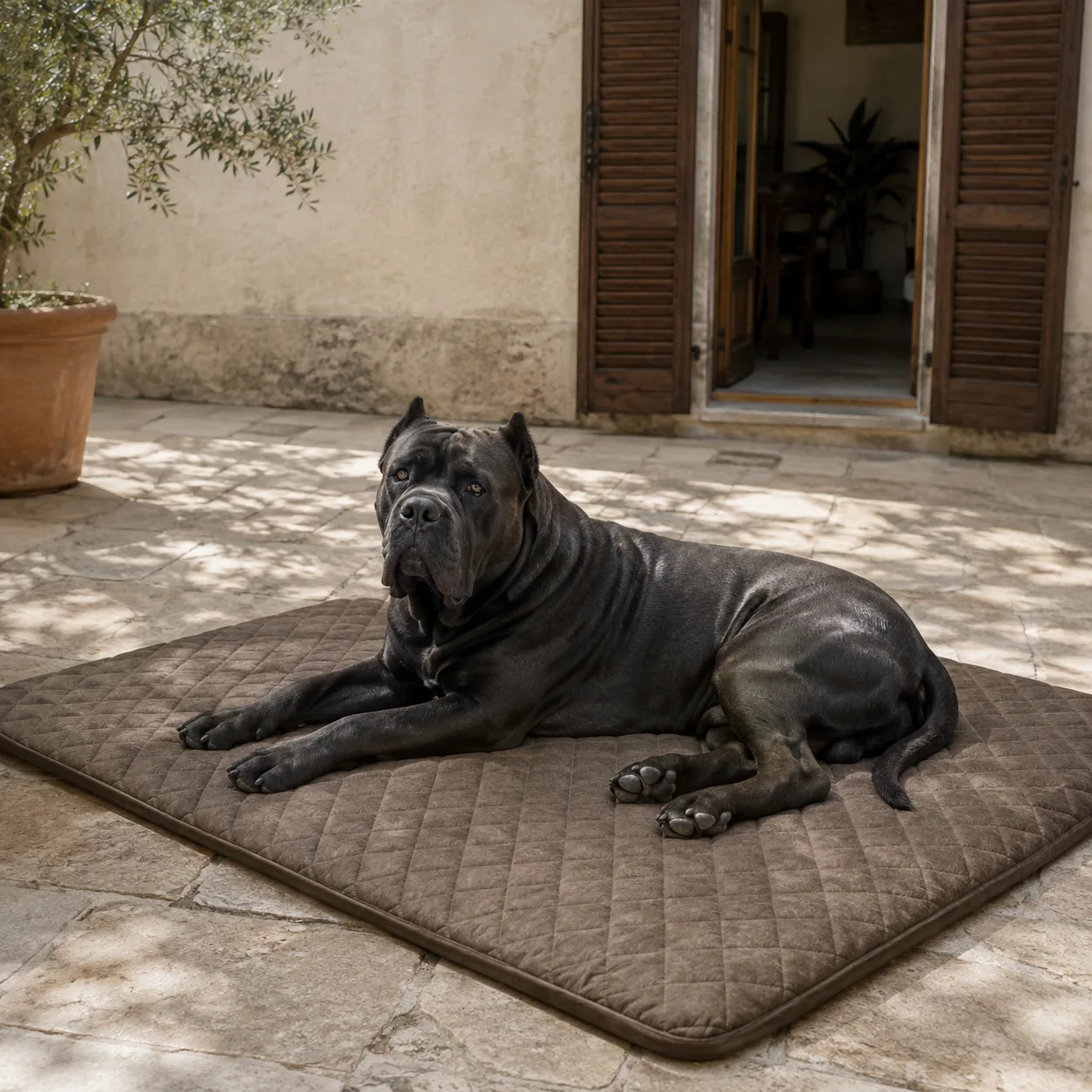 Cane Corso disteso sulla taglia XL